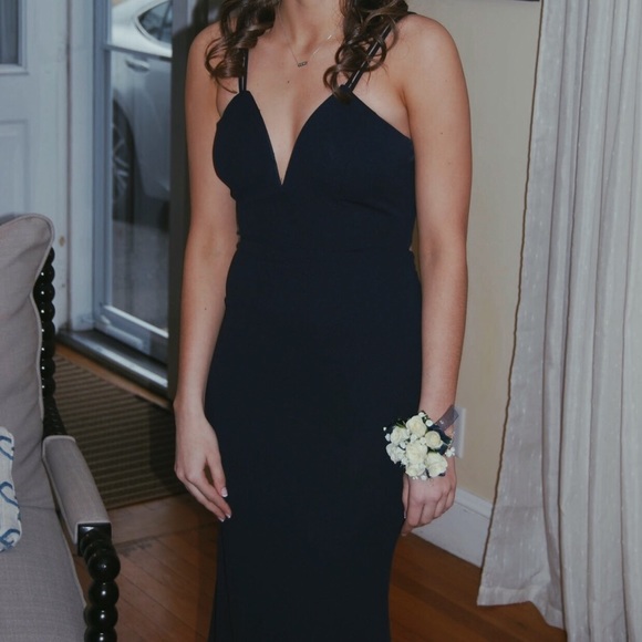 Long Double Strap V-Neck Prom Dress by Simply - Picture 3 of 3